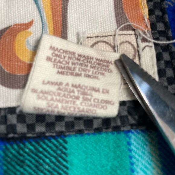 OCEAN PACIFIC, Men’s Plaid Flannel Western style shirt, Sz S(34-36), blue&green - Picture 7 of 8